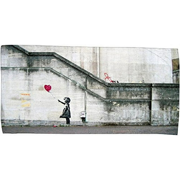 Banksy, "There is Always Hope" 30" x 60" Microfiber Beach Towel
