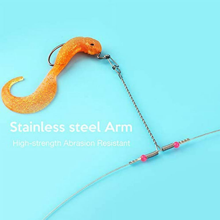 YOTO Fishing Tackle Leaders,Hi-Low Rig,Double Arms Saltwater Stainless  Steel Leader with Swivels,High-Strength Fish Wire Gear Equipment, Fishing  Gift