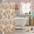 thumbnail image 3 of Manfei Cookie Waterproof Shower Curtain 72Wx78L Holiday Bath Curtain, Red Gold, 3 of 5