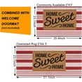 thumbnail image 2 of Red and White Striped Outdoor Rug 24'' x 35'' Door Mat Outdoor Machine Washable Welcome Mats Cotton Hand-Woven Entryway Rug for Front Porch/Entryway/Laundry/Bathroom/Bedroom, 2 of 7