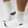 thumbnail image 4 of 12 Pairs Mens Sports Crew Socks Cotton Calf Cushioned Athletics White Size 10-13, 4 of 6