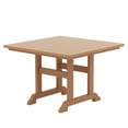 thumbnail image 3 of WestinTrends Dylan Adirondack Patio Dining Set for 4, All Weather Poly Lumber Outdoor Table and Chairs Set of 4, 43" Trestle Square Dining Table and Seashell Adirondack Dining Chair, Teak, 3 of 8