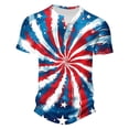 thumbnail image 4 of LIBRCLO Henley Shirts for Men Short Sleeve Button Down Shirts Independence Day Printing Tops, 4 of 5