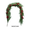 thumbnail image 3 of FastXmas 71 Inch Simulation Rattan Christmas Decoration Vivid Pines Needle Wreath Realistic Norfolk Stems Hanging Ornaments Greenery Picks for Christmas Home Door Bedroom Winter Holiday Fireplace, 3 of 9