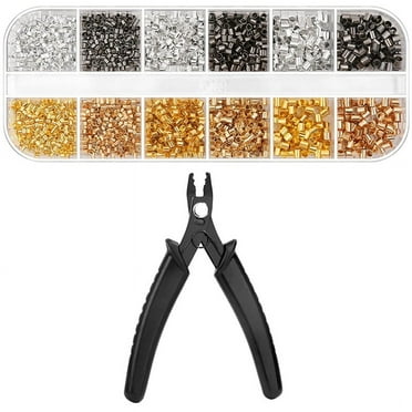 Crimping Beads for Jewelry Making, 2200Pcs Tubes with Pliers DIY Making (3 Sizes 4 Colors) New