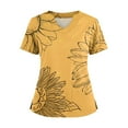 thumbnail image 1 of Ktyne Hauts de Sarrau pour Femmes Col en V Hauts de Sarrau Médicaux Manches Courtes Extensibles Uniforme d'Infirmière Léger Haut de Sarrau avec Poche Orange G, 1 of 4