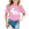 thumbnail image 1 of Chemises pour Tout-Petits Mode Décontractée Imprimé Col Rond Manches Courtes T-Shirt Filles Hauts Rose 8 Ans-9 Ans, 1 of 4