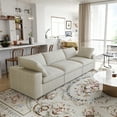 thumbnail image 4 of Sdorens Free Convertible Sectional Sofa Modular Couch,Modern Linen Fabric Sofa for Living Room,Apartment and Small Space,3-Seat Sofa,Khaki, 4 of 14