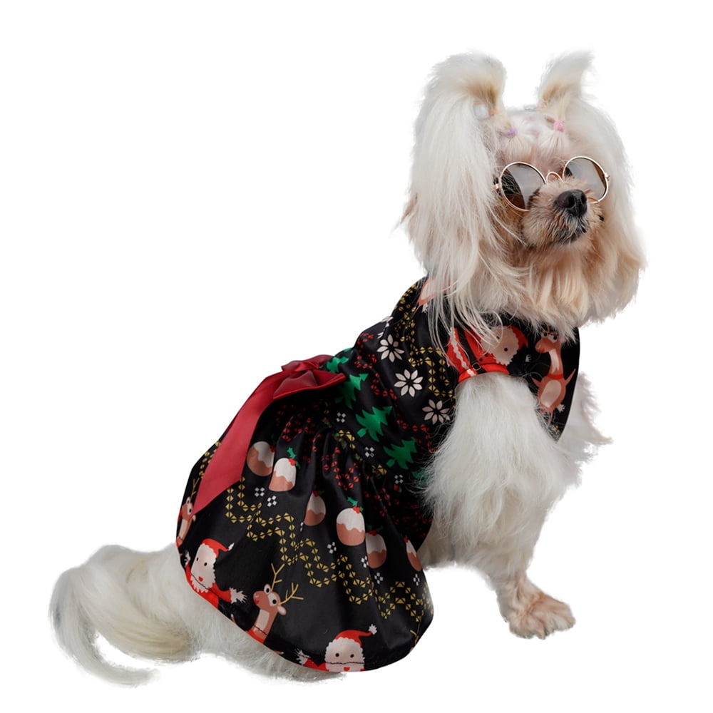 Christmas Dog Dresses Holiday Theme Dog Clothes Cat Apparel Cute Pet