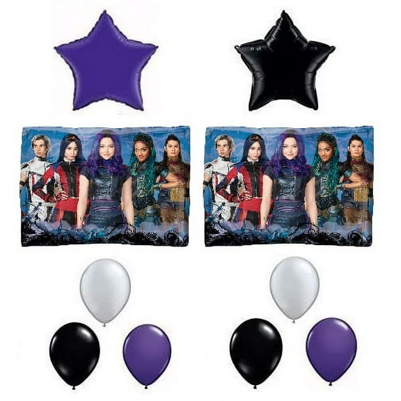 DalvayDelights Disney The Descendants #3 Happy Birthday Party Mylar Latex Balloons Set Party Supplies
