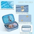 thumbnail image 2 of Blue Velvet Cosmetic Bag Set - Elegant Portable Makeup Bag with Clear Wash Bag (Set of 2), 2 of 5