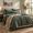 Dark Green-Full, variant on King Sizeforter Set - 7 Pieces Brown Bedding Textured Bed In A Bag