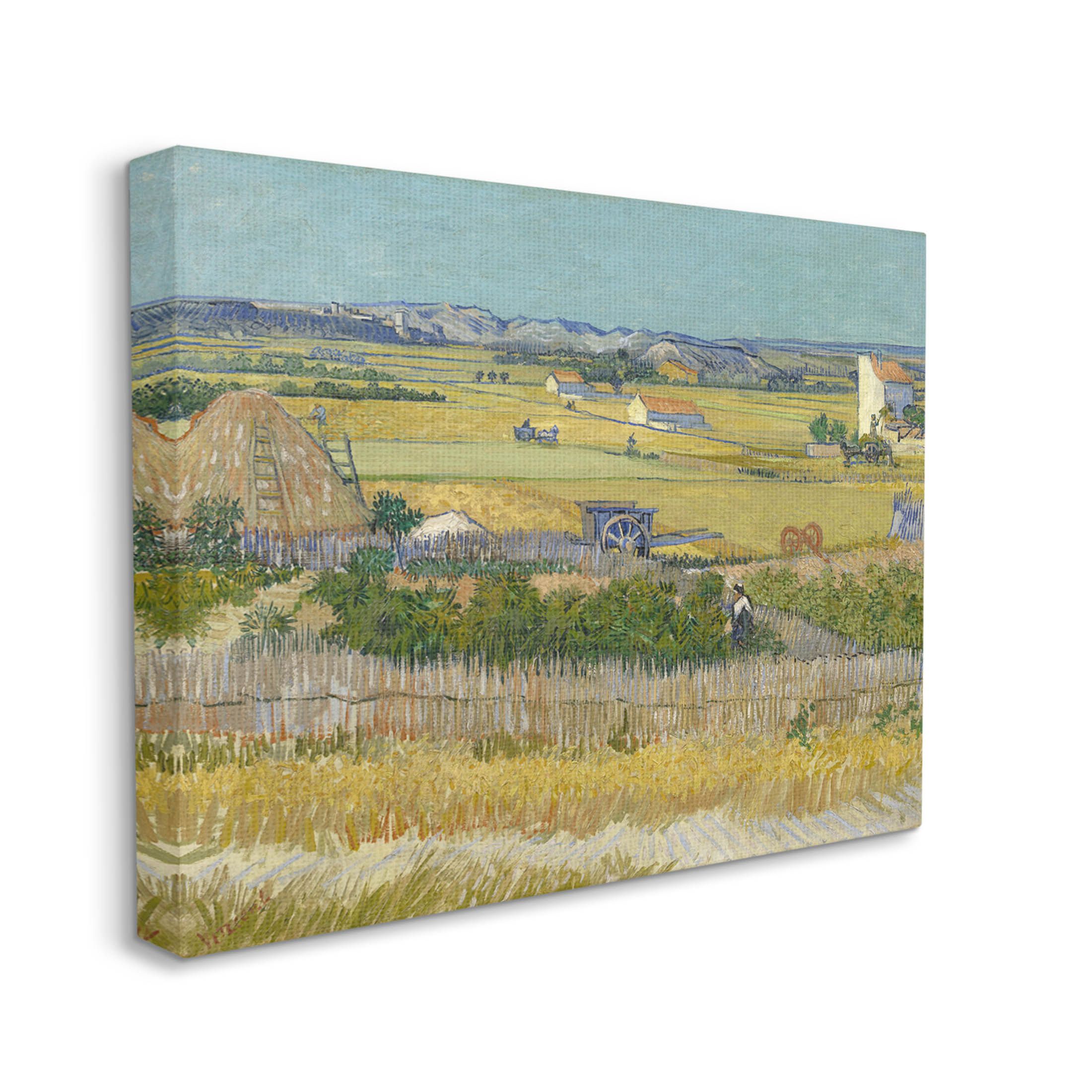 The Harvest Van Gogh Farmland Landscape Landscape Painting Gallery Wrapped Canvas Print Wall Art