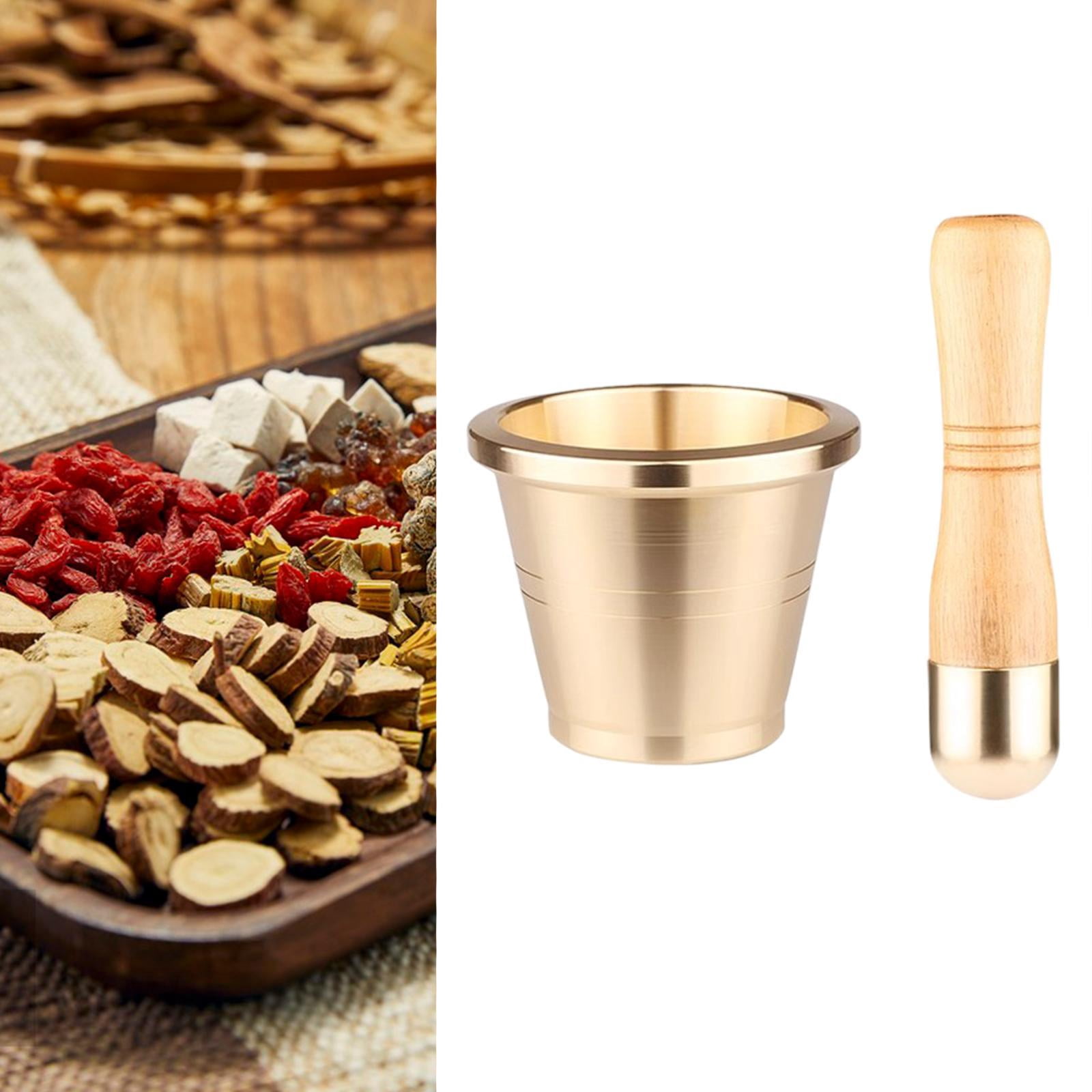 Fiocias Brass Grinder Set Garlic Crusher Versatile Easy to Clean Salt Pepper Mills Spice Small
