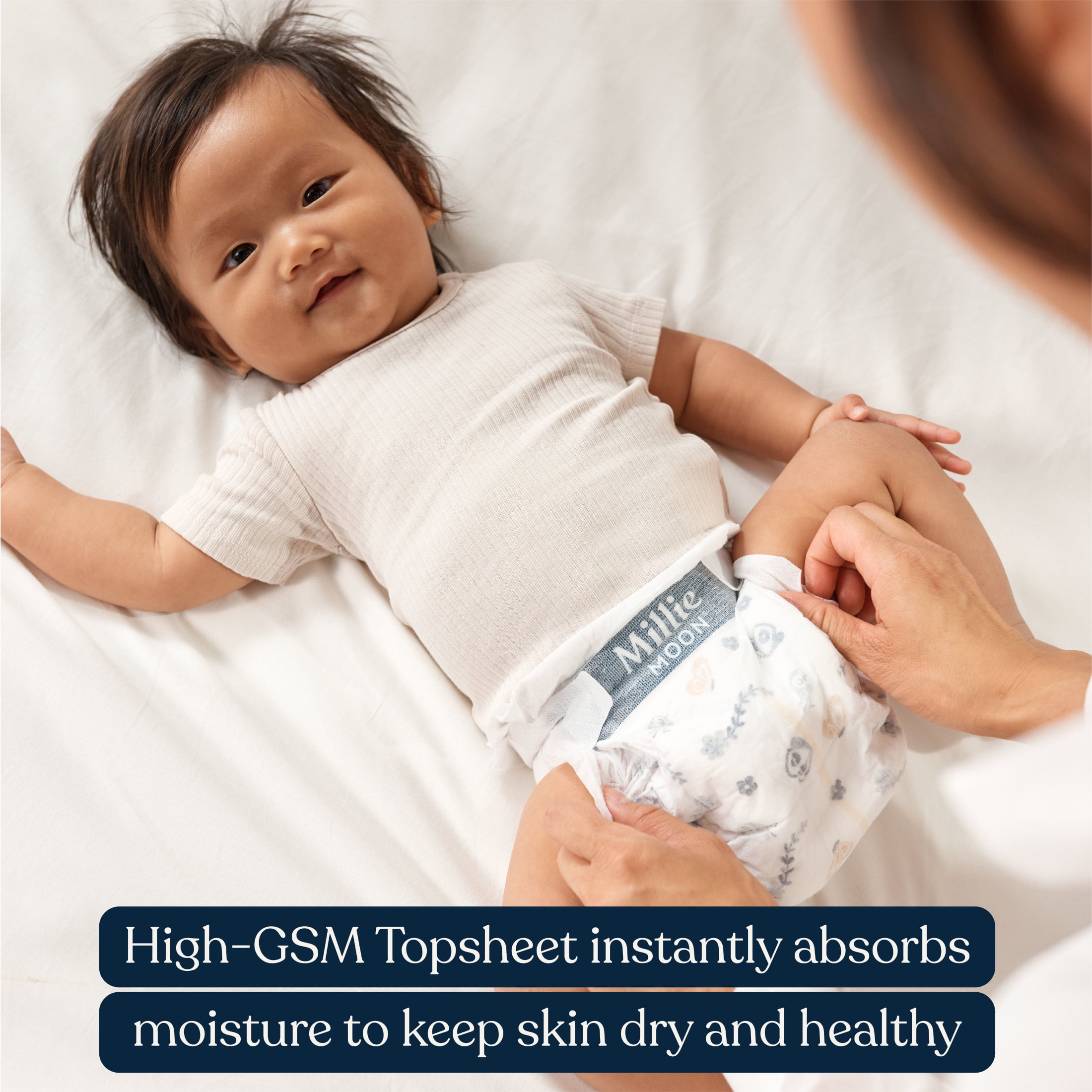 Millie Moon Luxury Diapers, Size Newborn, 96 Count