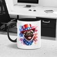 thumbnail image 2 of Patriotic Pug Celebrates 4th of July 11oz Accent Two-tone Mug Dog Lover Gifts Coffee Tea Cup - 02009, 2 of 5