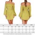 thumbnail image 2 of Vestido Vestido ajustado para mujer Estilo sexy Traje holgado con cuello oblicuo (amarillo mostaza) Ygjytge Mostaza amarilla T XL para Mujer, 2 of 8