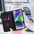 thumbnail image 4 of Wallet Case for iPhone 14 Plus 6.7 inch, Luxury Quilted PU Leather Flip Cover [Shockproof TPU] [Support Wireless Charging] with 2 Card Slots, Kickstand, FRID Blocking Case Cover, Black, 4 of 10