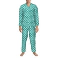 thumbnail image 3 of Daiia Aquamarine Glitter1 for Men's Long-Sleeved Pajama Set – Soft & Comfortable Sleepwear Button-Up Pajamas Cozy Lounge Wear-Medium, 3 of 7