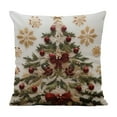 thumbnail image 2 of Steadline Christmas Themed Linen Pillow Cover - 17x17 Inch Holiday Decorative Cushion Case - Reversible Festive Sofa and Bed Decor for Seasonal Home Styling, 2 of 7