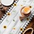thumbnail image 3 of Sunflowers Table Runner - 108 Inch Long Spring Farmhouse Country Truck Leaf Wood Grain Cotton and Linen Blended Dress Scarves Farmhouse Table Runner for Kitchen Dining, Coffee Table, 13" x 108", 3 of 8