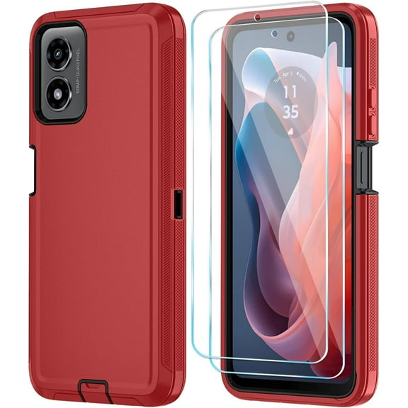 HCTian Phone Case for Motorola Moto G 5G 2024 Case with HD Screen Protector, Heavy Duty Shockproof & Dropproof 3-Layer Cover Phone Case for Moto G 5G 2024