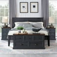 thumbnail image 6 of Farmhouse Side Table Bedroom Set of 2, Nightstand with Charging Station, End Table Side Table for Bedroom,Living Room, 6 of 6