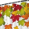 thumbnail image 3 of Orange Maple Leaf Thanksgiving Day Shower Curtain,Washable Show Curtain with Hooks Retro Polyester Fabric Bathroom Curtains for Thanksgiving Day Fall Party Home Decor, 3 of 5