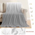 thumbnail image 5 of Gray Ombre Blanket Soft Cozy Warm Throw Blanket for Couch, Plush Fuzzy Flannel Fleece Blankets for Sofa, Modern Geometric Abstract Rhombus Striped Bed Blankets Lightweight Gifts for Women, 40"x60", 5 of 9