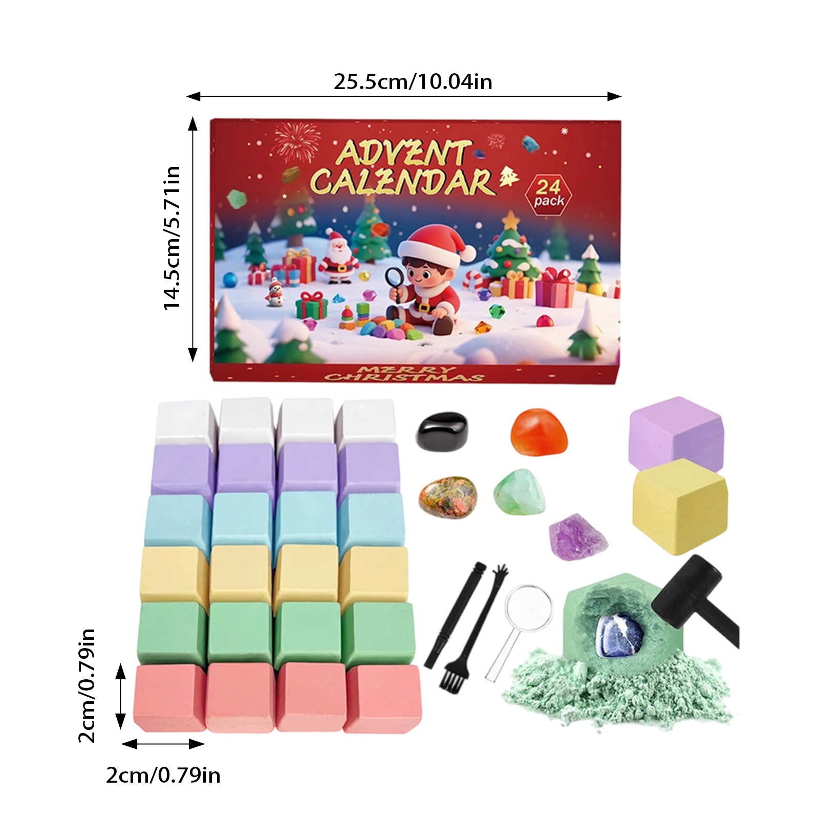 Advent Calendar 2025 Rock Gemstone Collection with 24 Natural and Healing Stones Advent Calendar for Adults Kids Boys Girls Girls Women Men