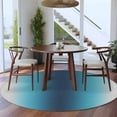 thumbnail image 4 of Dark Blue Grey Ombre 6ft Round Rug, Modern Abstract Art Gradient Non-Skid Rubber Backing Large Area Rugs - Living Room Bedroom Home Office, Indoor Floor Mat Carpets Washable Rug, 4 of 9