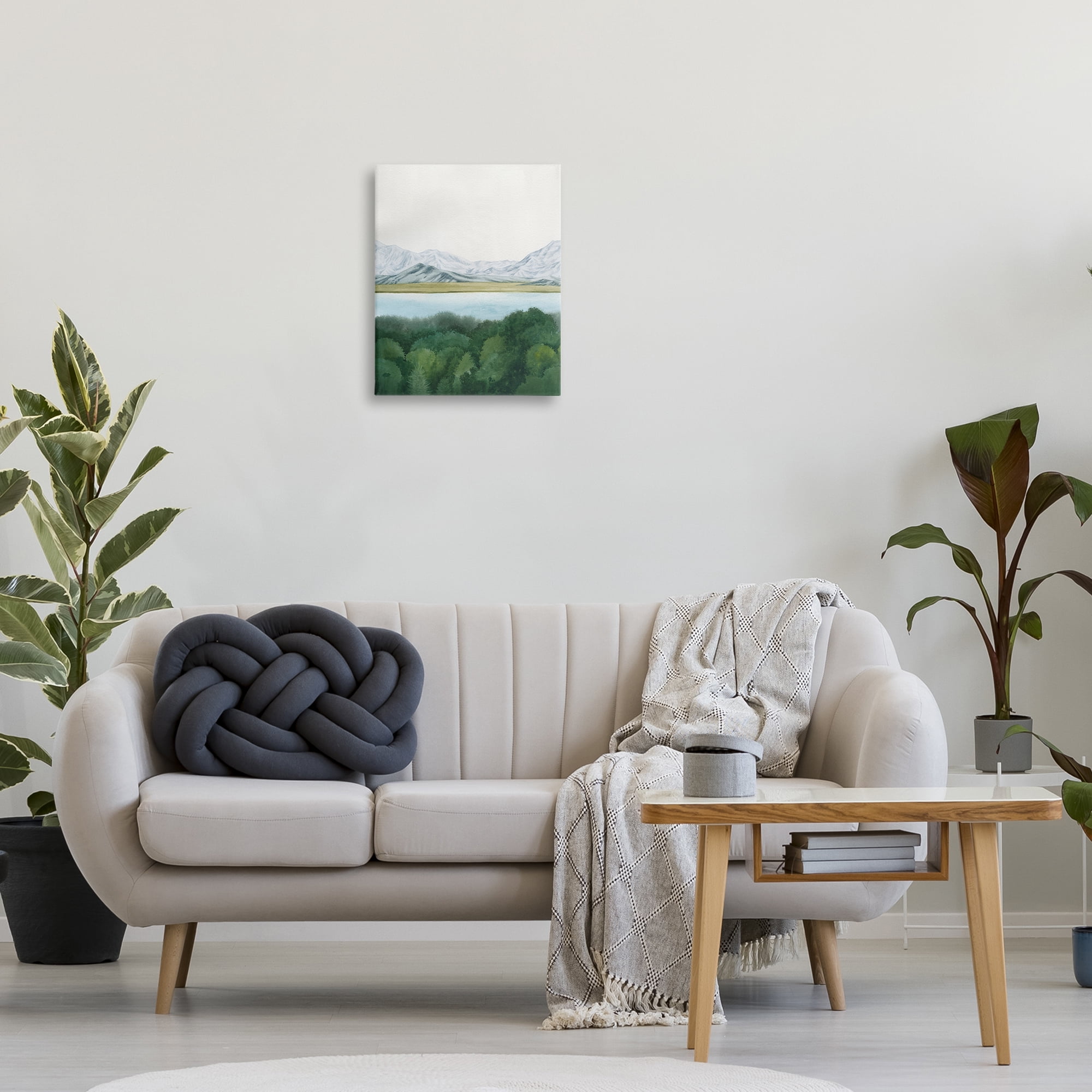 Stupell Industries Mountains Beyond Forest Landscape & Nature Painting Wrapped Canvas Art Print Wall Art, 16 x 20