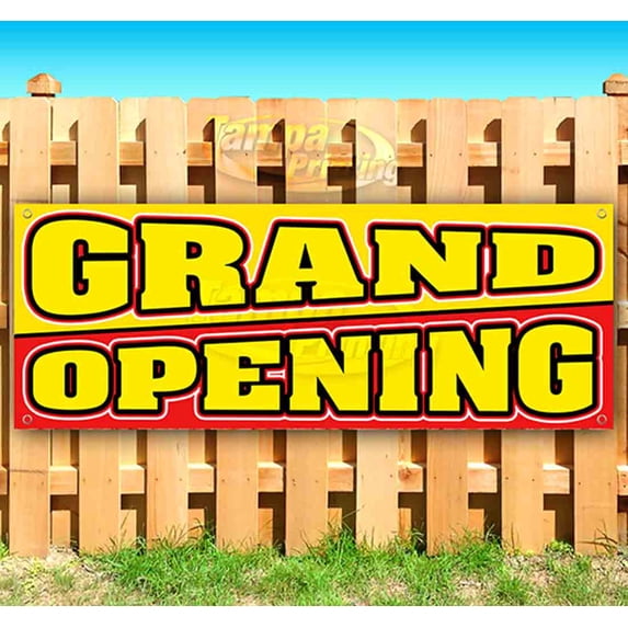 Grand Opening 13 oz Vinyl Banner With Metal Grommets