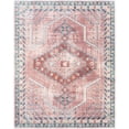 thumbnail image 3 of Hauteloom Conder Traditional Persian Style Living Room Bedroom Area Rug - Traditional Medallion Vintage Style - Blue, Red, Pink - 6'7" x 9', 3 of 8