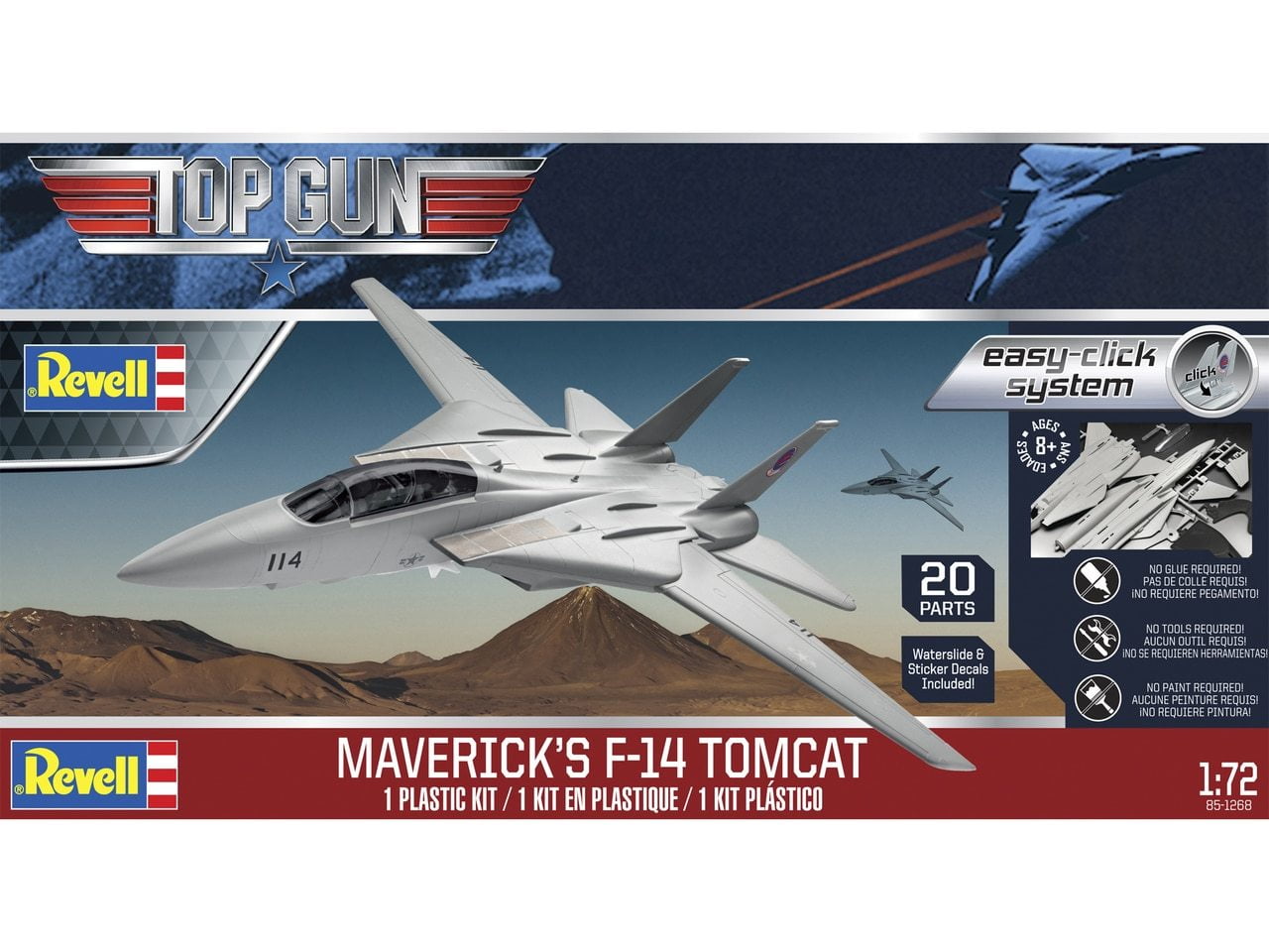 Level 2 EasyClick Model Kit Maverick's F14 Tomcat Jet "Top Gun" (1986