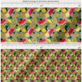 thumbnail image 2 of Soimoi Cotton Poplin Fabric Leaves,Lemon Slice & Watermelon Fruits Print Sewing Fabric Yard 42 Inch Wide, 2 of 7