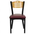 thumbnail image 6 of Flash Furniture HERCULES Series Black Slat Back Metal Restaurant Chair - Natural Wood Back, Burgundy Vinyl Seat, 6 of 7