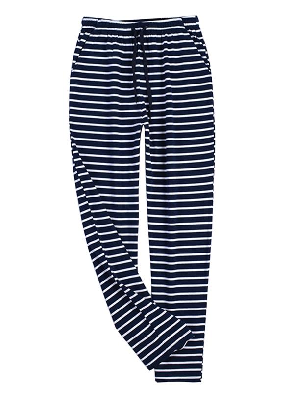 Men's Striped Pajama Pants Modal Cotton Slim Fit Lounge Sleepwear