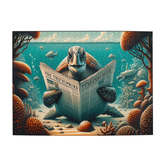 500 PCS Scholarly Sea Turtle 500 Piece Vibrant Jigsaw,Suitable For Family Entertainment Activities,Unique Animal Fun Wooden Puzzle As Home Decoration,Adult Puzzle,Wonderful Imagination