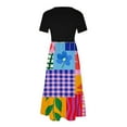 thumbnail image 4 of GNFQXSS Women's Printed Wide Leg Jumpsuit Dress V Neck Pull On Fashion Streetwear Casual Vacation Loose Bohemian Hot Pink L, 4 of 5