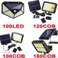 thumbnail image 3 of Lámpara Solar de pared dividida para jardín, farola de seguridad con Sensor de movimiento, impermeable, 3 modos, 100/120/160COB, 3 of 4