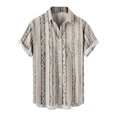 thumbnail image 2 of Floenr Mens T Shirts,Men's Lapel Chest Pocket Hawaiian Print Loose Short Sleeve Shirt, 2 of 4