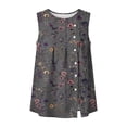 thumbnail image 4 of ClodeEU Women's Floral Print Sleeveless Tank Top, Round Neck Casual Flowy Blouse k-Multicolor,Women's Plus S, 4 of 6