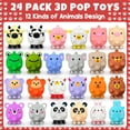 thumbnail image 3 of Asoulin 24 piezas de juguetes antiestrés pop 3D de animales para niños, 3 of 6