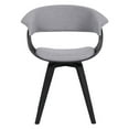 thumbnail image 4 of Summer Mid Century Modern Dining Accent Chair for Table Kitchen Desk Vanity in Gray Fabric and Black Wood Finish, 4 of 5