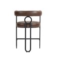 thumbnail image 4 of MAYEERTY House Hold Bar Stools Set of 2, Modern Bar Stool with Back, Black Metal Frames, Upholstered Bar Stools for Kitchen Island, Pub, Club (Dark Brown PU), 4 of 6