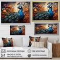 thumbnail image 4 of Designart "Peacock Abstract composition I" Animals Floater Framed Wall Art Print, 4 of 7
