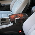 thumbnail image 3 of Renewold Wolf Flame Red Car Center Console Cover Soft Armrest Cover Protector Wear-Resistant Non-slip Middle Console Pad Protective Cover for Car Storage Box Universal Fit, 3 of 9