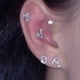 thumbnail image 4 of Pendientes de acero inoxidable con hebilla de tornillo de 20 g, 26 letras, tachuelas para oreja, alambre de circonita con microincrustaciones, 4 of 6