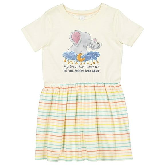 Inktastic My Great Aunt Loves Me to the Moon and Back Girls Toddler Dress
